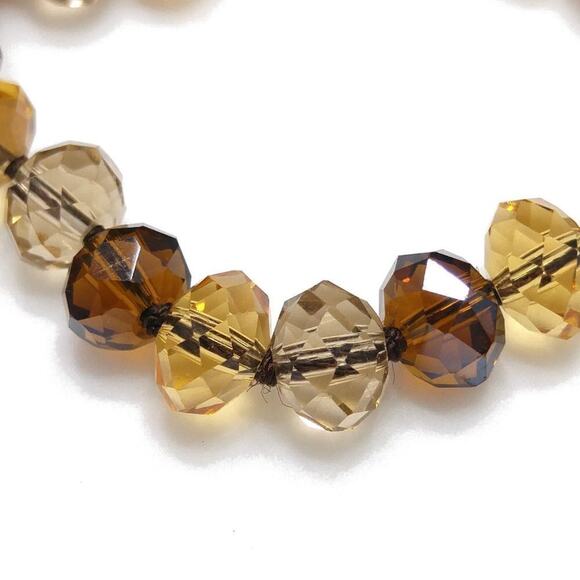 Crystal Topaz Beaded Long Layering Necklace, 58", Black Silk Thread Hand-knotted - Picture 2 of 6